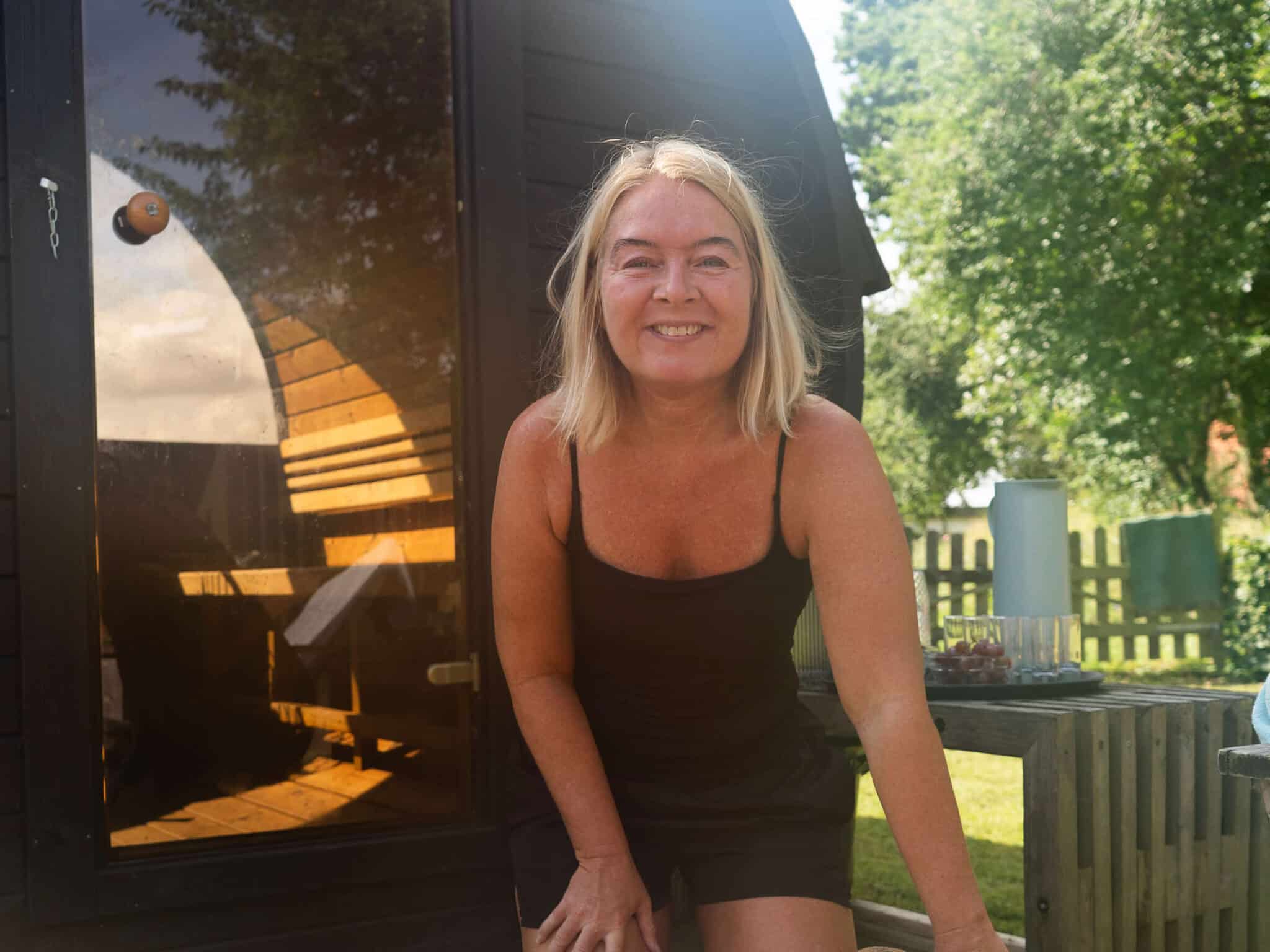 Stine ved saunaen